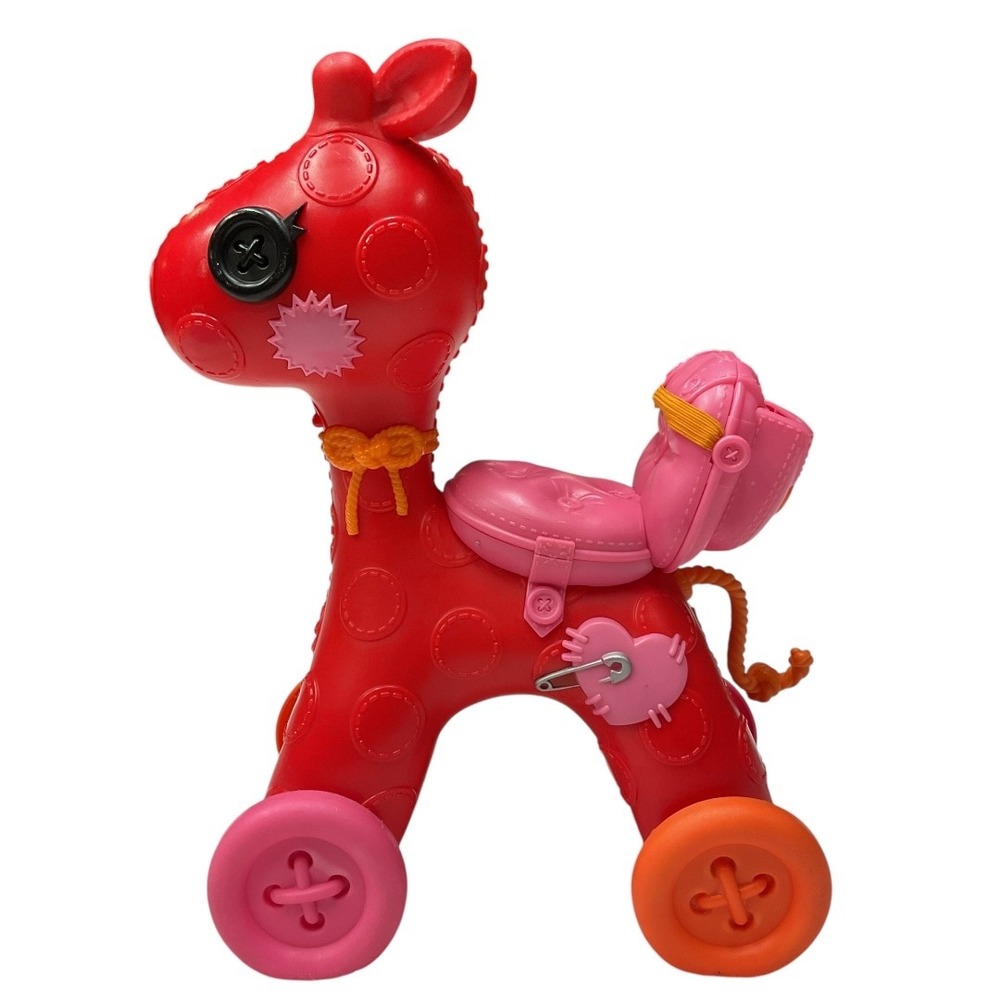 Lalaloopsy Pull Toy Giraffe Button Wheels Saddlebag Red Orange‎ Pink 12"x10"